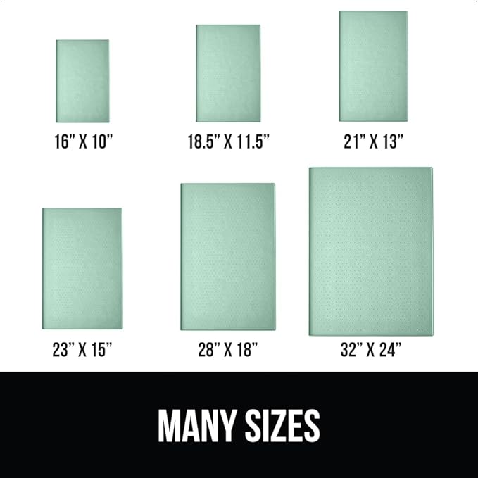 GORILLA GRIP 100% Waterproof Raised Edge BPA Free Silicone Pet Feeding Mat, Dog Cat Food Mats Contain Spills Protects Floors, Placemats for Cats and Dogs Water Bowl, Pets Accessories 28x18 Mint