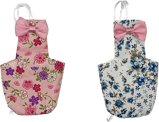 2 PCS Cute Birds Suit Parrots Holiday Reusable Pink&Blue Decoration Pet Bird Clothes for Parrot Pet Chicks