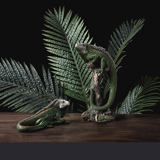 14 Inch Lizard Statue Resin Sculpture Decor Figurines for Home Decor Accents, Living Room Bedroom Office Decoration - Animal Sculptures Collection for Lizard Lovers