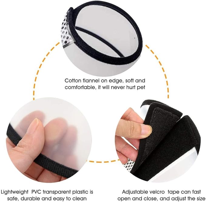 2 Pack Cat Cones to Stop Licking, Cat E Collar Pet Cone for Cats After Surgery, Pet Elizabethan Collar Dog Head Cone Recovery Cone for Most Cats & Small Dogs (Size L, 5#)