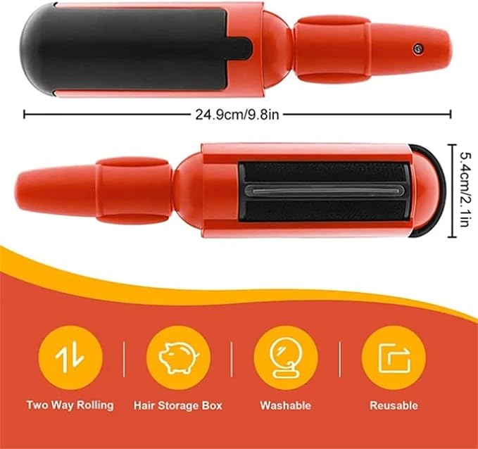 2023 New Pet Hair Remover Roller, Pet Hair Remover, Reusable Pet Hair Remover, Washable Dog/Cat Hair Remover, Fur Remover, Pet Hair Remover for Couch, Best Pet Hair Remover for Furniture (B-Red)