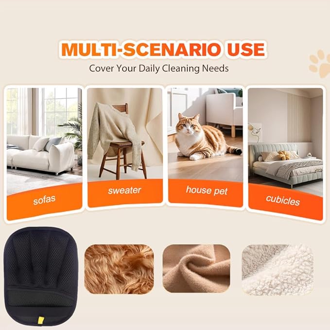 1PC Pet Hair Removal Glove,Electrostatic Gloves Pet Hair,Reusable Cat & Dog Hair Remover for Couch,Furniture,Carpet,Curtain,Carpet Car Seat,Pet Memorial Gifts for Dogs,dog hair collector keychain