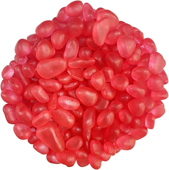 0.88LB Watermelon Red Fish Tank Gravel Aquarium Glass Stones Sea Glass Pebbles Aquarium Gravel Rocks Fish Tank Rocks, Beads Pebbles Rock Sand Glass Gems Stones for Vase Filler Turtle Fish Tank Decor