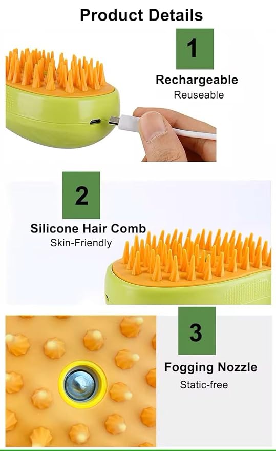 2024 3-in-1 Pet Grooming Tool: Detangling Brush for Massage and Hair Removal, Versatile for Cats and Dogs