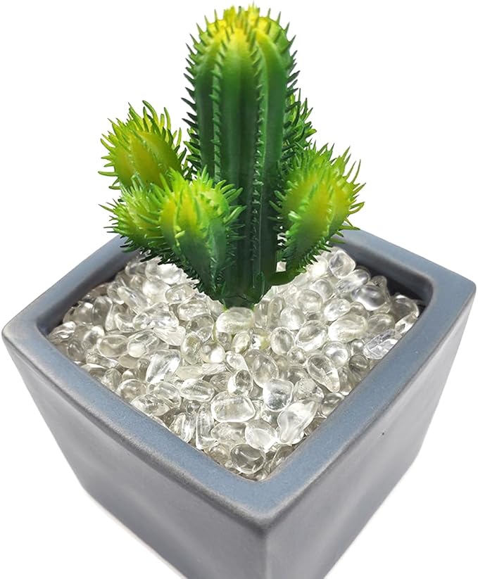 1 Lb (460 g) Clear Sea Glass Stones Irregular Rainbow Glass Pebble Decorative Rock Glaze Quartz Tumbled Gemstone Chips for Aquarium Decoration/Vase Filler/Jewelry Making/Handwork Craft