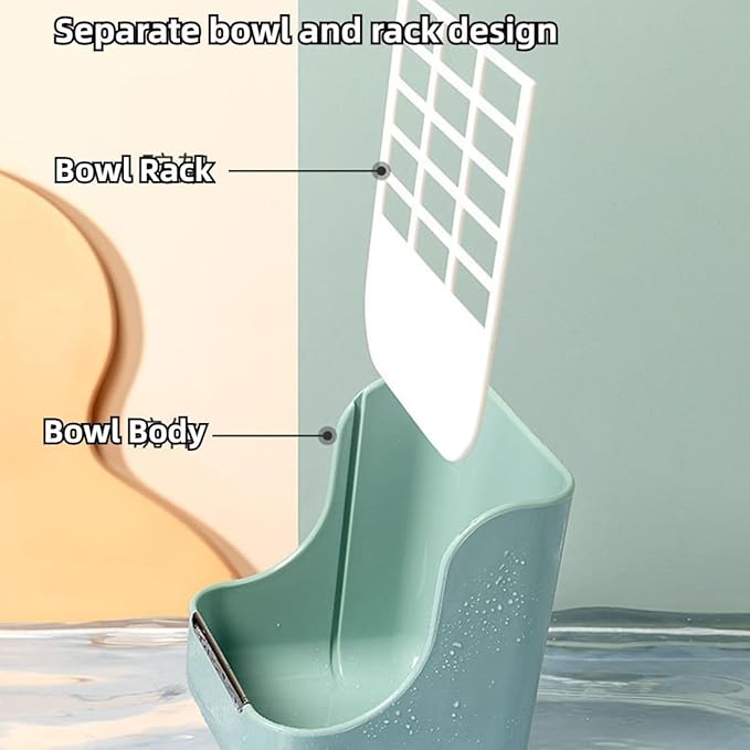 2 in 1 Food Hay Feeder for Guinea Pig, Rabbit Feeder, Indoor Hay Feeder for Guinea Pig, Rabbit, Chinchilla, Feed Bowls Use for Grass & Food (Pink)