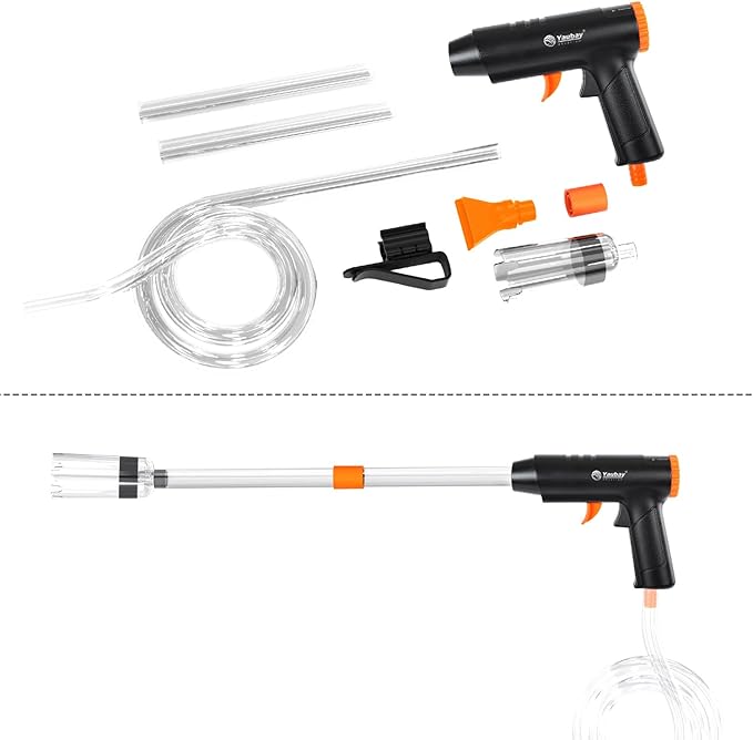 132GPH Manual Aquarium Gravel Cleaner, Fish Tank Siphon Vacuum Cleaner with Adjustable Water Flow for Cleaning Dirt, Water Change & Wash Sand Aquarium Cleaning Tools