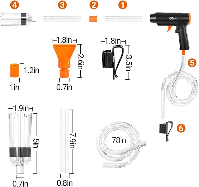 132GPH Manual Aquarium Gravel Cleaner, Fish Tank Siphon Vacuum Cleaner with Adjustable Water Flow for Cleaning Dirt, Water Change & Wash Sand Aquarium Cleaning Tools