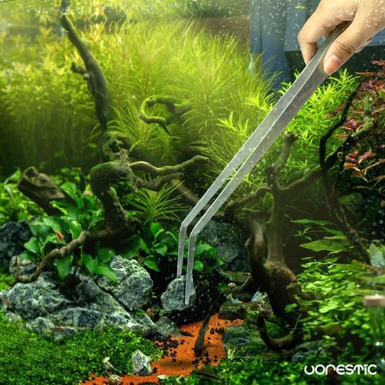 15 Inches Heavy Duty Reptile Feeding Tongs, Curved Aquarium Tweezers, Reptile Tongs, Fish Feeding Tongs, Reptile Feeding Tweezers, Long Tweezers for Aquarium and Terrarium