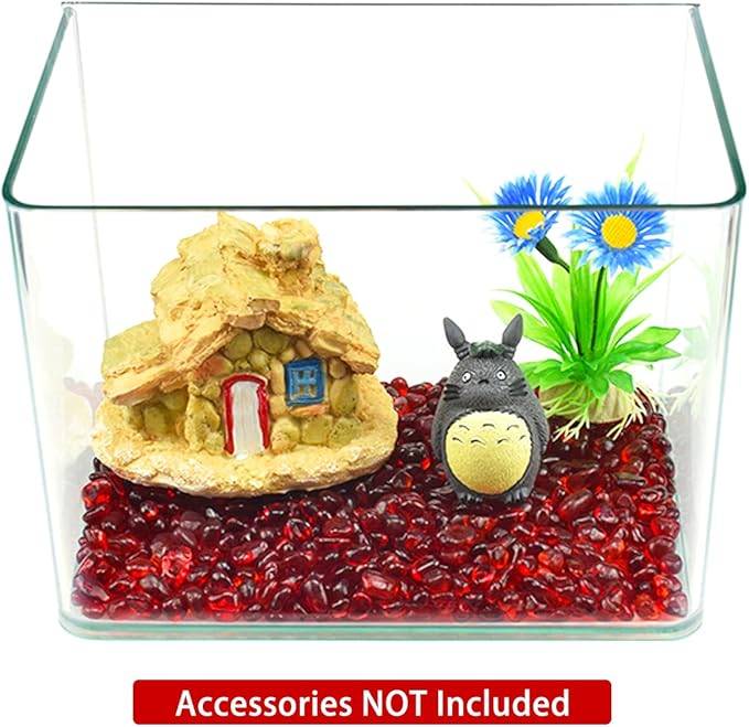 1 Lb (460 g) Red Sea Glass Stones Irregular Rainbow Glass Pebble Decorative Rock Quartz Tumbled Gemstone Chips for Aquarium Decoration/Vase Filler/Jewelry Making/Handwork Craft/Gems Display