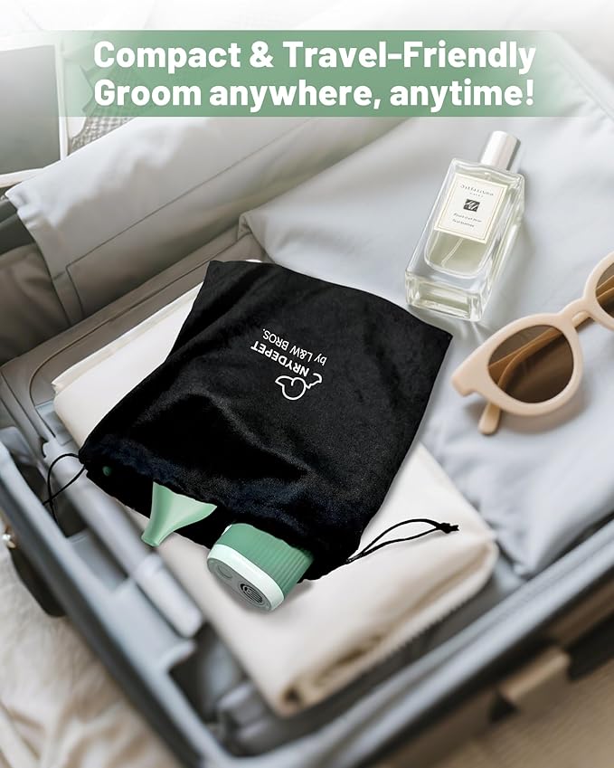 2-in-1 Hands-Free Dog Hair Dryer with Table Clamp – Low Noise Pet Grooming Dryer for Dogs & Cats, Adjustable Heat & Speed, Wearable or Desktop Use(Green)