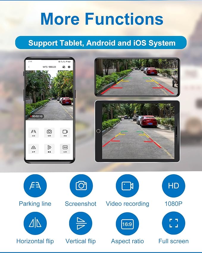 1080P Magnetic Wireless Backup Camera, 90 Days Standby Rechargeable Battery, Waterproof Rear/Front View Camera for Hitching Boat Trailer Horse Pickup RV Car for iPhone iPad Android
