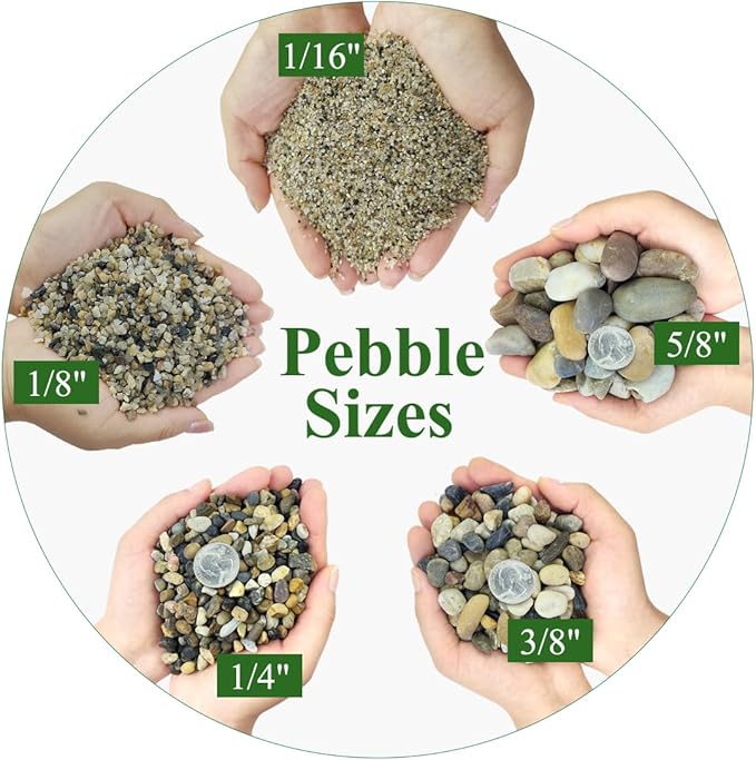 10lbs Aquarium Gravel, 1/16"(0.6-1.2mm) Natural River Rocks Succulent Cactus Pea Gravel for Plants, Fish Tank, Decorative Pebbles for Gardening, Flower Pots, Vase Fillers, Landscaping