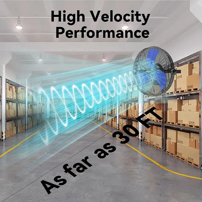 14 Inch Wall Fan Pro Series - Waterproof Motor High Velocity Wall Mount Fans for Commercial, Residential, Warehouse, Covered Patio, Shop, Garage, Barn 3 Speed 3000 CFM UL Safety Listed