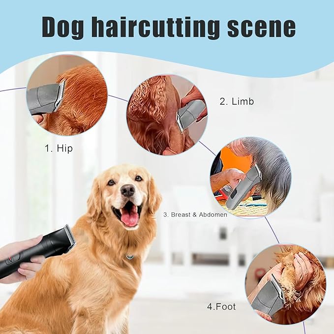 10 Blades for Dog Grooming Blades Compatible with Andis,Oster A5,Wahl km10 Dog Clippers,Size-#10, 1/16-Inch Cut Length (4PCS-#3FC+4FC+5FC+7FC)