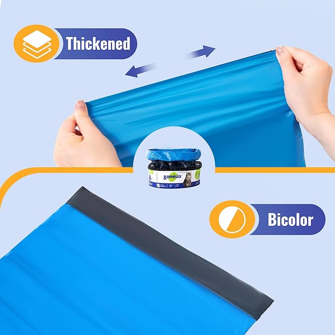 2 Pack Cat Litter Refill Bags, Non-See-Through Jumbo 60FT Cartridge Refill Total Up to 36 Weeks (Over 8 Months) Per Cat for Odor Control, Compatible with Genie Standard, Plus, Style