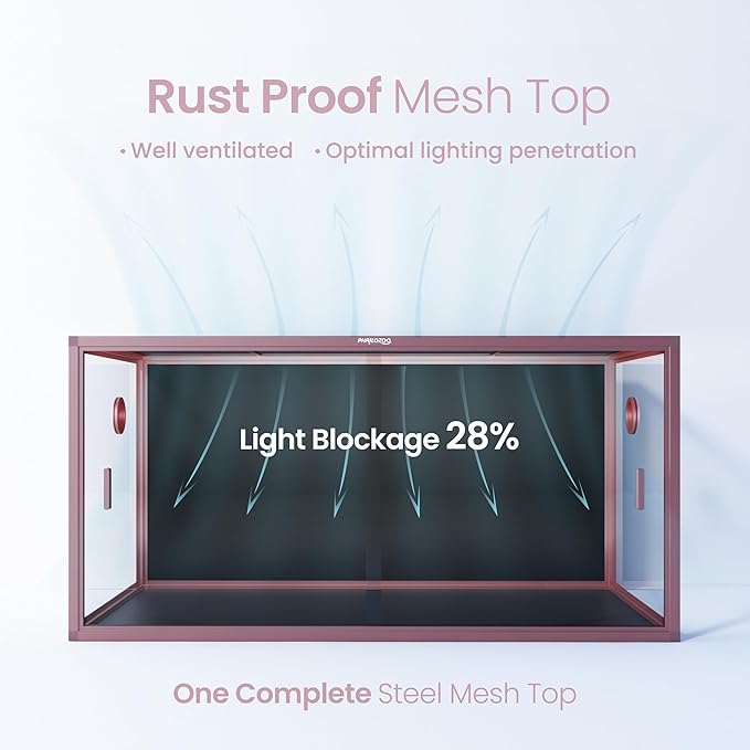 120 Gallon Reptile Terrarium, 48" x 24" x 24" Reptile Enclosure with Sliding Door Top Screen Ventilation,Blue Tongue Skink Tank for Easy Maintenance