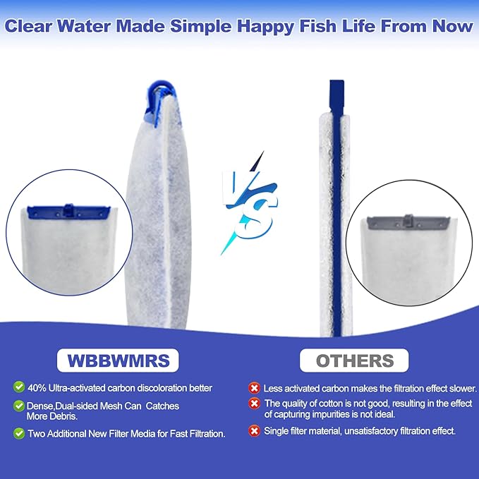 16-Pack Large Replacement Filter Cartridges Compatible with Tetra Whisper Bio-Bag Filters Large Aaquarium Filter Cartridges for Whisper 20i/40i /IQ20/30/45/60 PF20/30/40/60 Power Filters