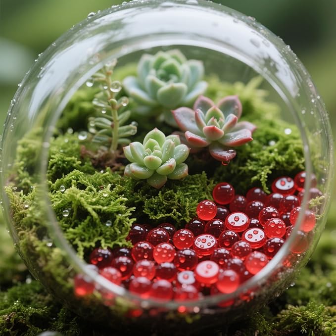 0.96LB Glass Beads Vase Filler Aquarium Gravel Decor Flat Glass Marbles Gems Pebbles Fish Tank Rocks Home Decorative Art Craft - Red