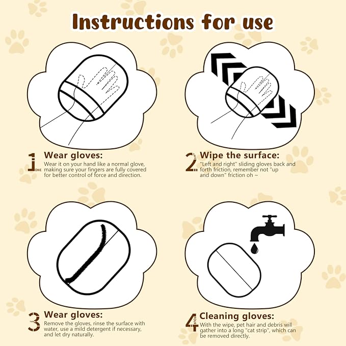 2 Pack Pet Hair Remover Gloves,2025 Upgraded Static Removal Gloves, for Pet Hair, Cat & Dog Hair Removal Tool for Couch,Furniture, Carpet, Car Seat, Pet Grooming