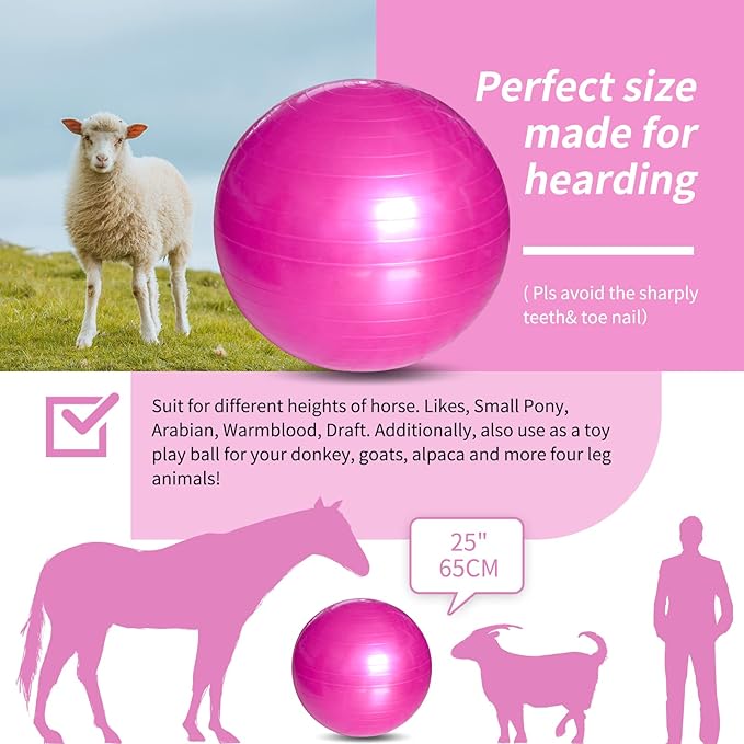 17 Inch Horse Play Balls Anti-Burst Herding Ball for Horse Mega Equine Ball for Play Training Horses Soccer Balls