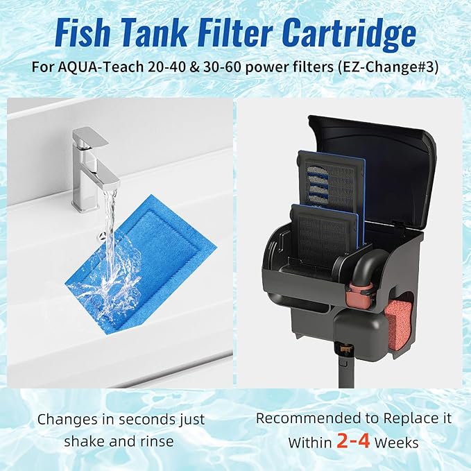 16 Pack Aquarium Filter Cartridge for Marineland Rite-Size C, Fish Tank Filters for Aqua-Tech EZ-Change #3, 20-40 & 30-60 Power Filter and for Marineland Penguin PRO Power Filters 275/375