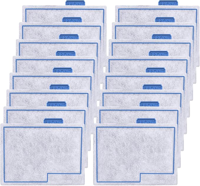 16 Pack Small Filter Cartridge Compatible with Aqueon, Aquarium Fish Tank Filter Cartridges Replacement for QuietFlow E Internal Power Filter Size 10 and Minibow Aquarium Filters Size 1/2.5/5 Gallon