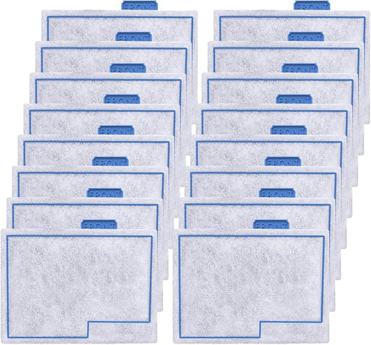 16 Pack Small Filter Cartridge Compatible with Aqueon, Aquarium Fish Tank Filter Cartridges Replacement for QuietFlow E Internal Power Filter Size 10 and Minibow Aquarium Filters Size 1/2.5/5 Gallon