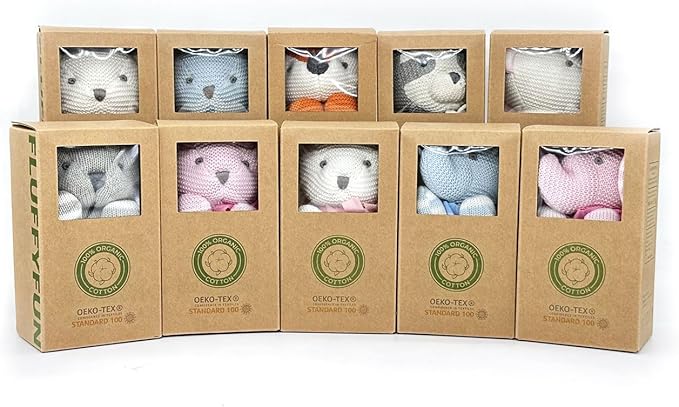 100% Organic Cotton Baby Stuffed Animals | 7.1" Green Dinosaur Plush for Newborn