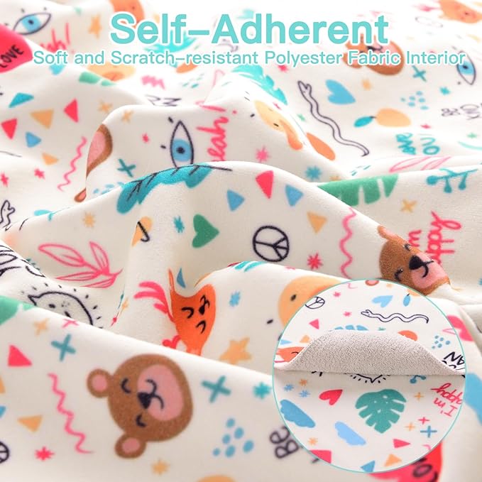 21.7" Cat Grooming Cloth Wrap, Cat Wrap for Cutting Nails, Self-Adherent Fabric Wrap for Cats, Cat Burrito Wrap Anti-Scratch, Anti-Escape, Multifunctional Swaddle Wrap Pet Tool (Floral, Large)