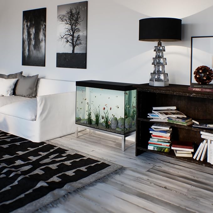 14 in X 36 in. Aquarium Stand | Industrial Style Aluminum Fish Tank Base with Open Frame Design