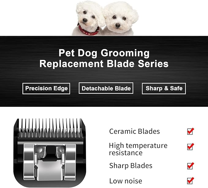 10 Blades Dog Grooming Blades Compatible with Andis/Oster A5/Wahl KM-10 Series Dog Clippers,Detachable Clipper Replacement Blade,Black (7PCS #10+30+40+3FC+4FC+5FC+7FC)