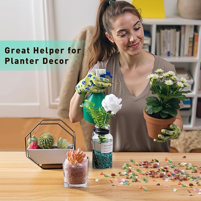 0.88 Lb Red Crystal Chips Stone Crushed Quartz Glass, Small Decorative Pebbles Bulk Tumbled Stones Polished Rocks Pieces for Crafts, Vases Filler, Succulent Plants, Aquarium Gravel Rocks