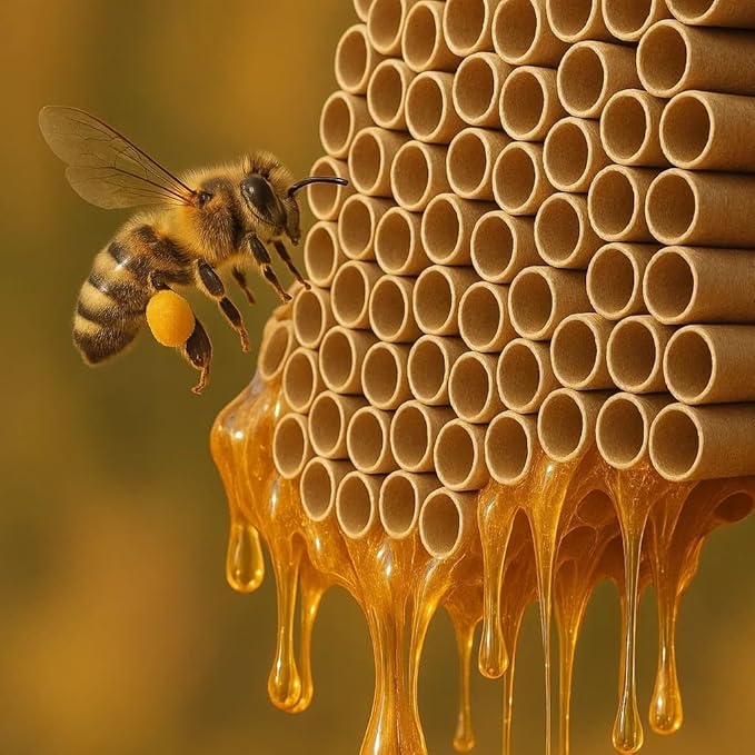 1 Set Cardboard Bee House Nesting Tubes - 6" Long X 5/16" Diameter Tube for Mason Solitary Bees - for Filling Insect Hotels and Bug Houses
