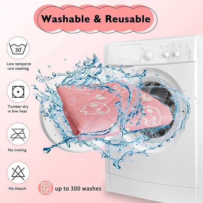 2 Pack Guinea Pig Bedding - Washable Guinea Pig Cage Liners, Waterproof Reusable & Anti Slip Pee Pads Super Absorbent Mats for Small Animals Pet Rabbit Bunny Hamster Rat (Pink, 42 x 28 Inch)