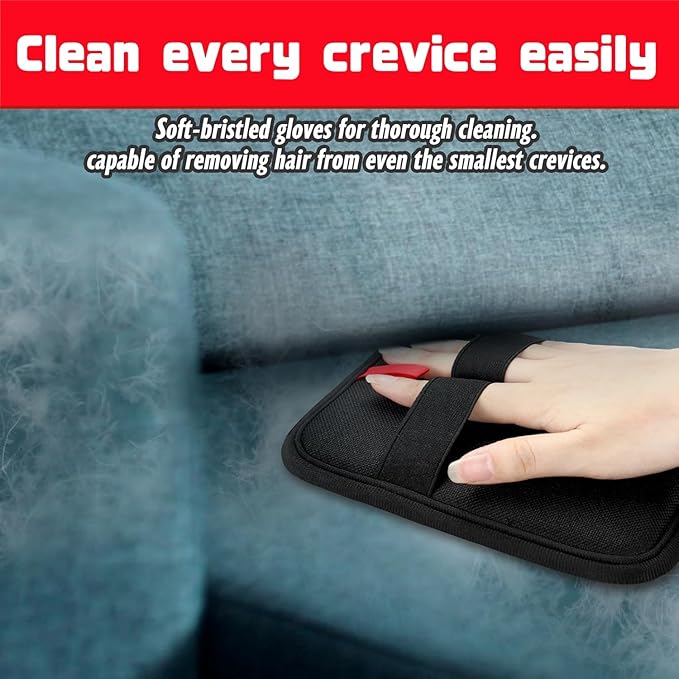 2 Upgraded Thickened Electrostatic Pet Hair Removal Gloves Brush,2025 New Reusable Cat Dog Hair Remover Grooming Gloves,Double Sided Washable Static Animal Fur Removal Tool for Couch,Carpet, Clothes