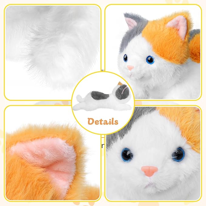 19 inch 3 lbs Cat Weighted Stuffed Animals, Realistic Weighted Cat Stuffed Animal, Sensory Comfort Plush Throw Pillow, Soft Kawaii Kitty Plush Toy Gift for Adults Kids Youth