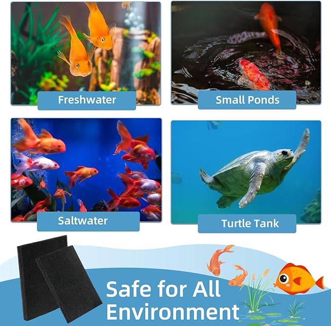 2 Pack Aquarium Sponge Filter Pad, Bio Filter Media Pad, 19.6" x 19.6"x 1.6" Cut-to-Size Open Cell Foam Sheet Replacement Foam Cover for Fish Tank Filter, 30 PPI