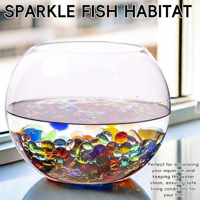 1 LB Mix Color Glass Beads, Mini Flat Glass Marbles~150PCS for Vase Fillers, Floral Bottom Mancala Gems Pebbles Fish Tank Rocks for Table Scatter Aquarium,Home Decorative Art Craft Supplies(0.5"~0.7")