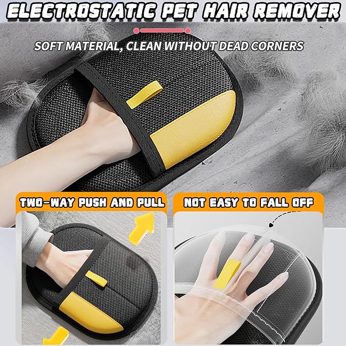 2025 New Pet Hair Removal Glove for Cats & Dogs, Grooming Gloves for Dogs, Static Removal Gloves for Pet Hair, Reusable Pet Hair Remover Glove(3)