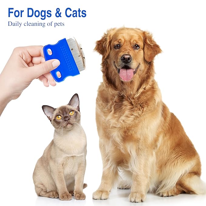 2 Pack Professional Eye Comb For Pets,Stainless Steel Tear Stain Remover For Cats & Dogs,Gentle Round-Head Grooming Tool,Precisely Removes Stains, Dirt And Debris From The Eye Area