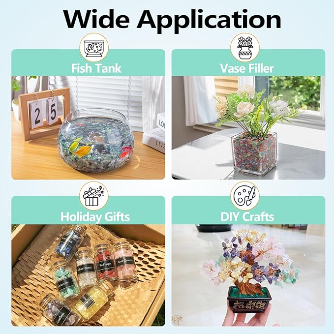 0.5 Lb/230g Multicolor Cat Eye Stones Pebbles Polished Aquarium Rocks Gravel, 7-9mm Natural Gemstones Tumbled Chips Bulk for Aquarium, Vase Fillers, Succulent Plants Decor