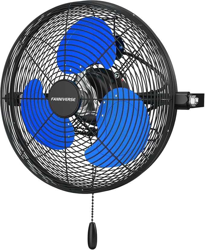 12 Inch Wall Fan Pro Series - Indoor High Velocity Wall Mount Fan for Commercial, Residential, Warehouse, Covered Patio, Shop, Garage, Barn, Gazebo 3 Speed 2800 CFM UL Safety Listed