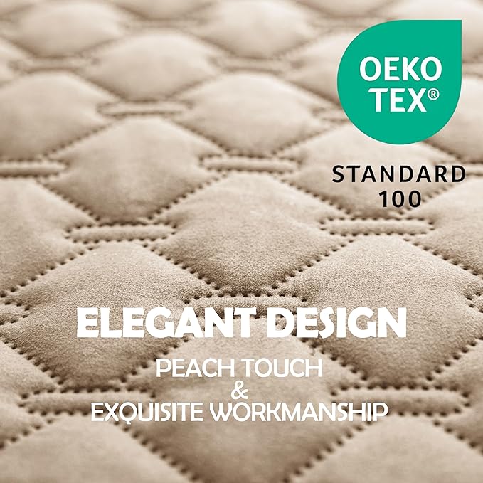 gogobunny 100% Double-Sided Waterproof Dog Bed Cover Pet Blanket Sofa Couch Furniture Protector for Puppy Large Dog Cat, Reversible (82x120 Inch (Pack of 1), Dark Beige/Light Beige)