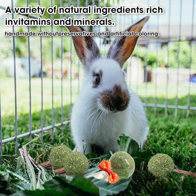 18-Pack Natural Alfalfa & Apple Wood Chew Lollipops for Small Pets - Healthy Dental Toys for Hamsters, Rabbits, Guinea Pigs, Chinchillas