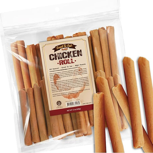 Gootoe Chicken Dog Treats – Chicken Roll 12oz – All Natural, Grain-Free, Low Fat, Premium Training Chews, Healthy & Easily Digestible