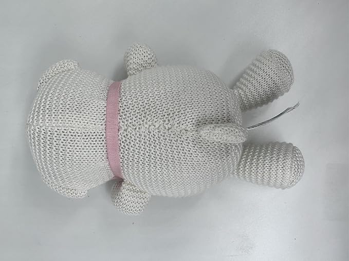 100% Organic Cotton Baby Stuffed Animals White Teddy Bear for Newborn 6.5"