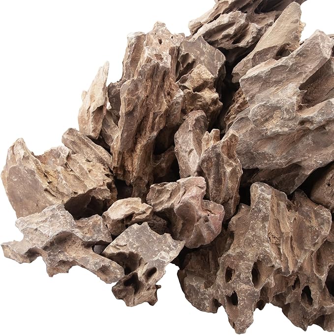 18.1 Pounds Natural Dragon Stones for Aquascaping Terrariums,Aquarium Dragon Ohko Rock (2.1 to 7.2 inch)