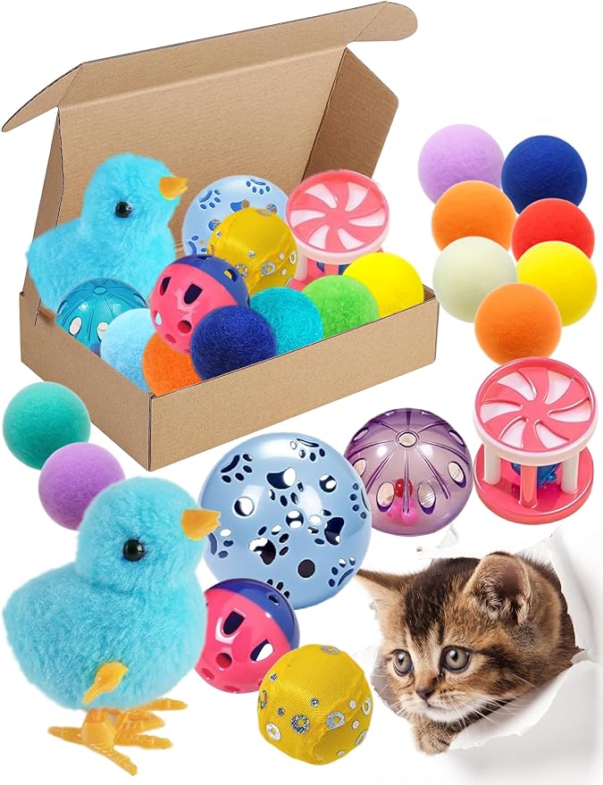 15-Pack Cat Toy Variety for Indoor Cats, Jumping for Joy (1.5'' - 3.7'', Cat Toys Mega Set)