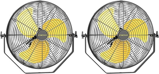 18 Inch Industrial Wall Fan with 2 Pack, 4800 CFM Metal Wall Mount Fans with Poweful Motor, 3 Speed, Fan Indoor for Covered Patio, Greenhouse, Gazebo, and Garage, UL Listed
